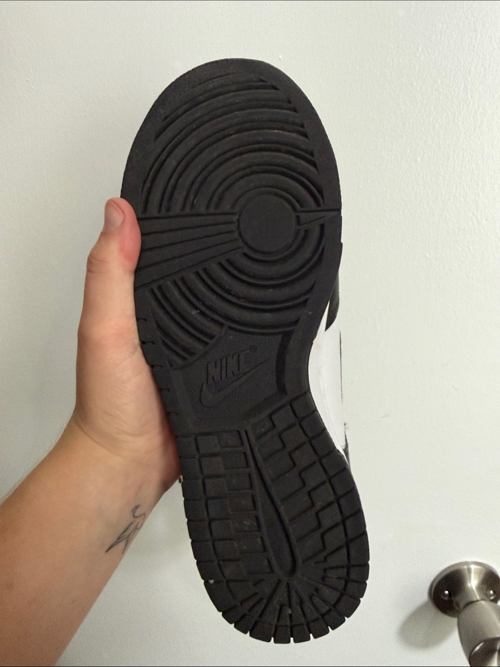 Nike woman’s  Black and White High-Top Sneakers - Picture 3 of 5